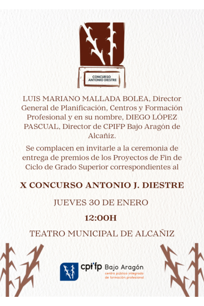 Arranca la organización de la nueva edición del Premio Antonio Diestre con la implicación de nuestro alumnado